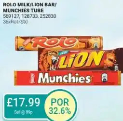 Bestway Rolo milk/lion bar/ munchies tube offer