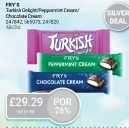 Bestway FRY'S Turkish Delight/Peppermint Cream/ Chocolate Cream offer