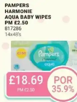 Bestway Pampers harmonie aqua baby wipes offer
