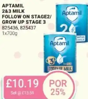 Bestway APTAMIL 2&3 milk follow on stage2/ grow up stage 3 offer