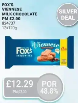 Bestway FOX'S Viennese milk chocolate offer