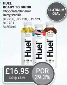 Bestway HUEL Ready to drink Chocolate/Banana/ Berry/Vanilla offer