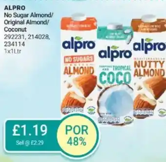 Bestway ALPRO No Sugar Almond/ Original Almond/ Coconut offer
