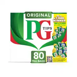 Iceland PG Tips 80 Original Tea Bags 232g offer
