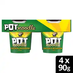 Iceland Pot Noodle Standard Pot Chicken & Mushroom 4x 90 g offer