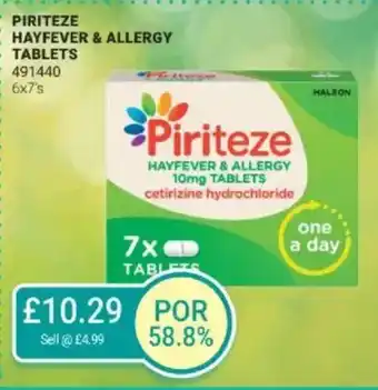 Bestway PIRITEZE Hayfever & allergy tablets offer