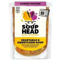 Morrisons Soup Head Chinese Inspired Vegetable & Sweetcorn Soup 300g offer