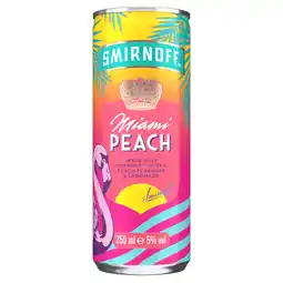 Asda Smirnoff Miami Peach & Lemonade Ready to Drink 5% vol 250ml offer