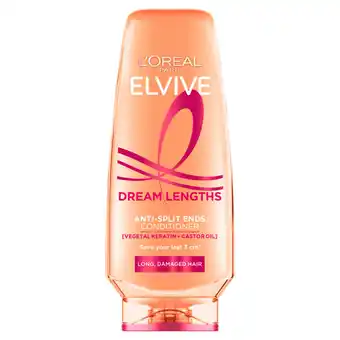 Asda L'Oreal Paris Elvive Dream Lengths Anti-Split Ends Conditioner, for Long Hair, 250ml offer