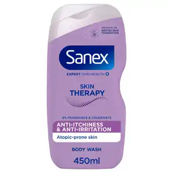 Asda Sanex Skin Therapy Anti-Itchiness & Anti-Irritation Shower Gel Body Wash 450ml offer