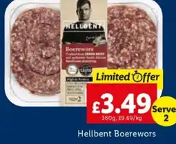 Lidl Hellbent Boerewors offer