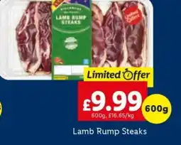 Lidl Lamb Rump Steaks offer
