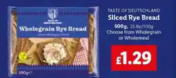 Lidl TASTE OF DEUTSCHLAND Sliced Rye Bread offer