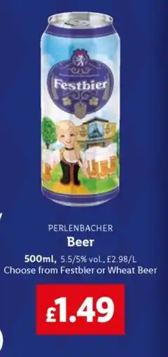 Lidl PERLENBACHER Beer offer