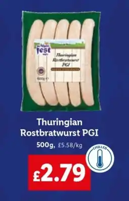 Lidl Thuringian Rostbratwurst PGI offer