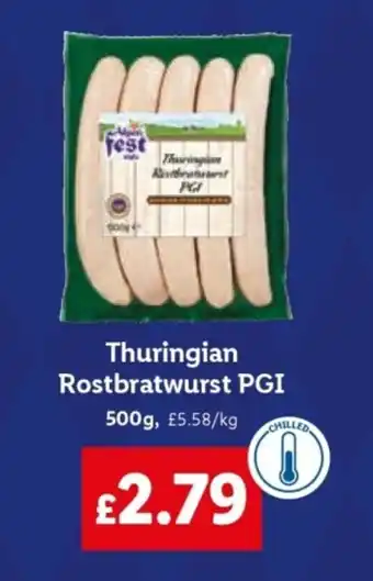 Lidl Thuringian Rostbratwurst PGI offer