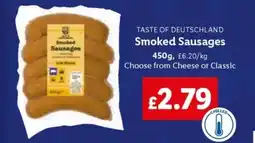 Lidl TASTE OF DEUTSCHLAND Smoked Sausages offer