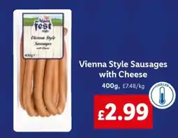 Lidl Vienna Style Sausages with Cheese offer