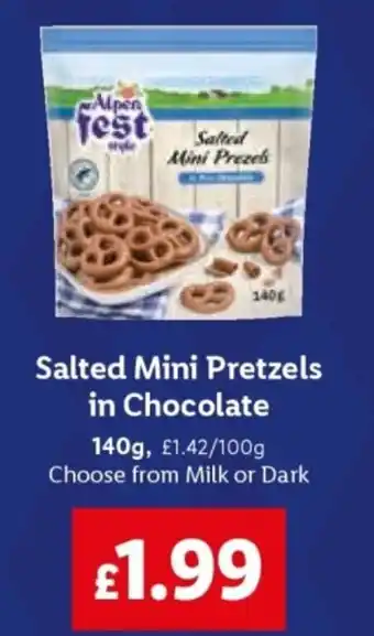 Lidl Salted Mini Pretzels in Chocolate offer