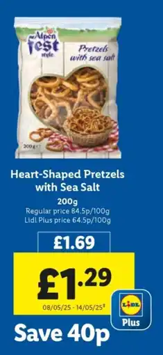 Lidl Heart-Shaped Pretzels with Sea Salt offer