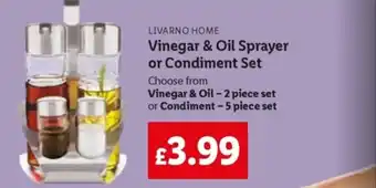 Lidl LIVARNO HOME Vinegar & Oil Sprayer or Condiment Set offer
