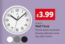 Lidl AURIOL Wall Clock offer