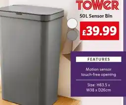 Lidl 50L Sensor Bin offer