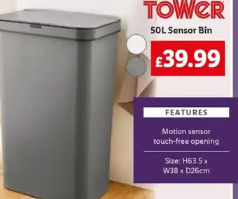 Lidl 50L Sensor Bin offer