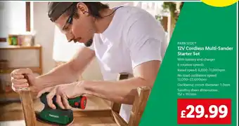 Lidl PARKSIDE 12V Cordless Multi-Sander Starter Set offer