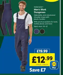 Lidl PARKSIDE Men's Work Dungarees offer