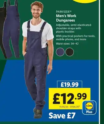 Lidl PARKSIDE Men's Work Dungarees offer