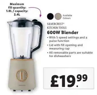 Lidl SILVERCREST KITCHEN TOOLS 600W Blender offer