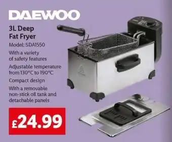 Lidl Daewoo 3L Deep Fat Fryer offer