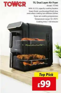 Lidl Tower 11L Dual Layer Air Fryer offer