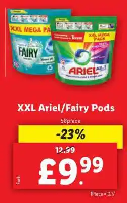 Lidl XXL Ariel/Fairy Pods offer