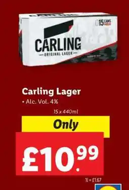 Lidl CARLING LAGER offer