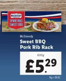 Lidl McEnnedy Sweet BBQ Pork Rib Rack offer