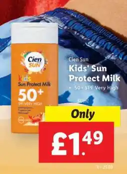 Lidl Cien Sun Kids' Sun Protect Milk offer