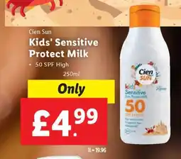 Lidl Cien Sun Kids' Sensitive Protect Milk offer