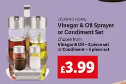 Lidl Vinegar & Oil Sprayer or Condiment Set offer