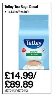 Makro Tetley Tea Bags Decaf offer