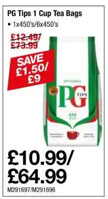 Makro PG Tips 1 Cup Tea Bags offer