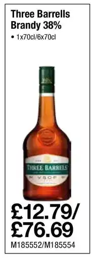 Makro Three Barrels Brandy 38% offer