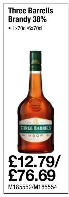Makro Three Barrels Brandy 38% offer