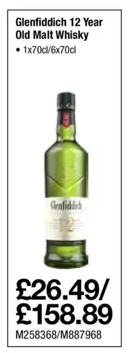 Makro Glenfiddich 12 Year Old Malt Whisky offer