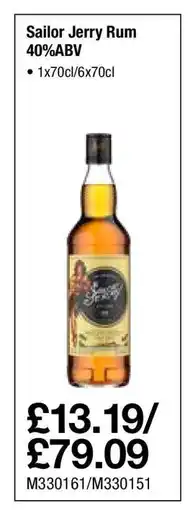 Makro Sailor Jerry Rum 40% ABV offer