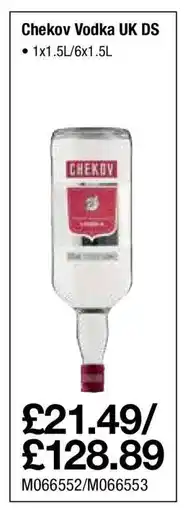 Makro Chekov Vodka UK DS offer