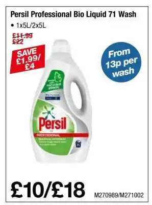 Makro Persil Professional Bio Liquid 71 Wash offer