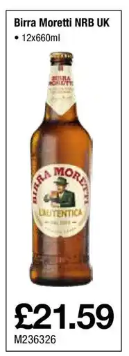 Makro Birra Moretti NRB UK offer
