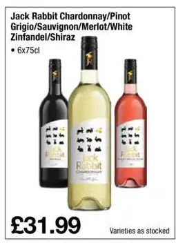 Makro Jack Rabbit Chardonnay/Pinot Grigio/Sauvignon/Merlot/White Zinfandel/Shiraz offer